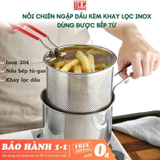 Nồi chiên ngập dầu TDG kèm rổ chiên inox 304 dùng được bếp gas bếp từ dung tích 1200ml