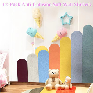 Bộ 12 Miếng Dán Tường Chống Va Đập Trẻ Em 3D Tự Dính - Đệm Góc Tường, Đầu Giường, Hành Lang Mẫu Giáo