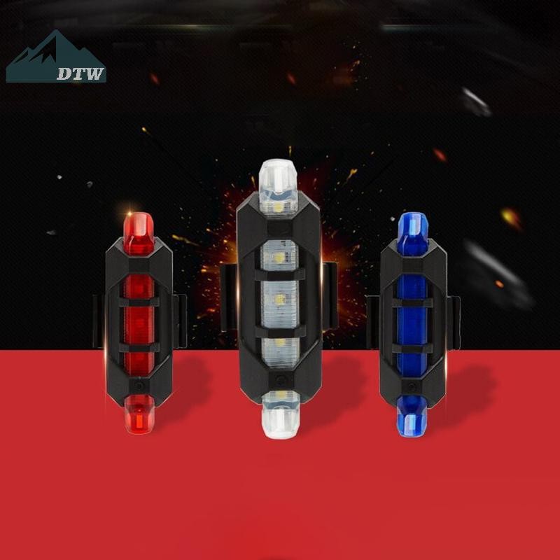 Đèn Xe Đạp LED DTW Chống Thấm Nước, Phía Sau, USB Sạc - Phụ Kiện An Toàn AFD