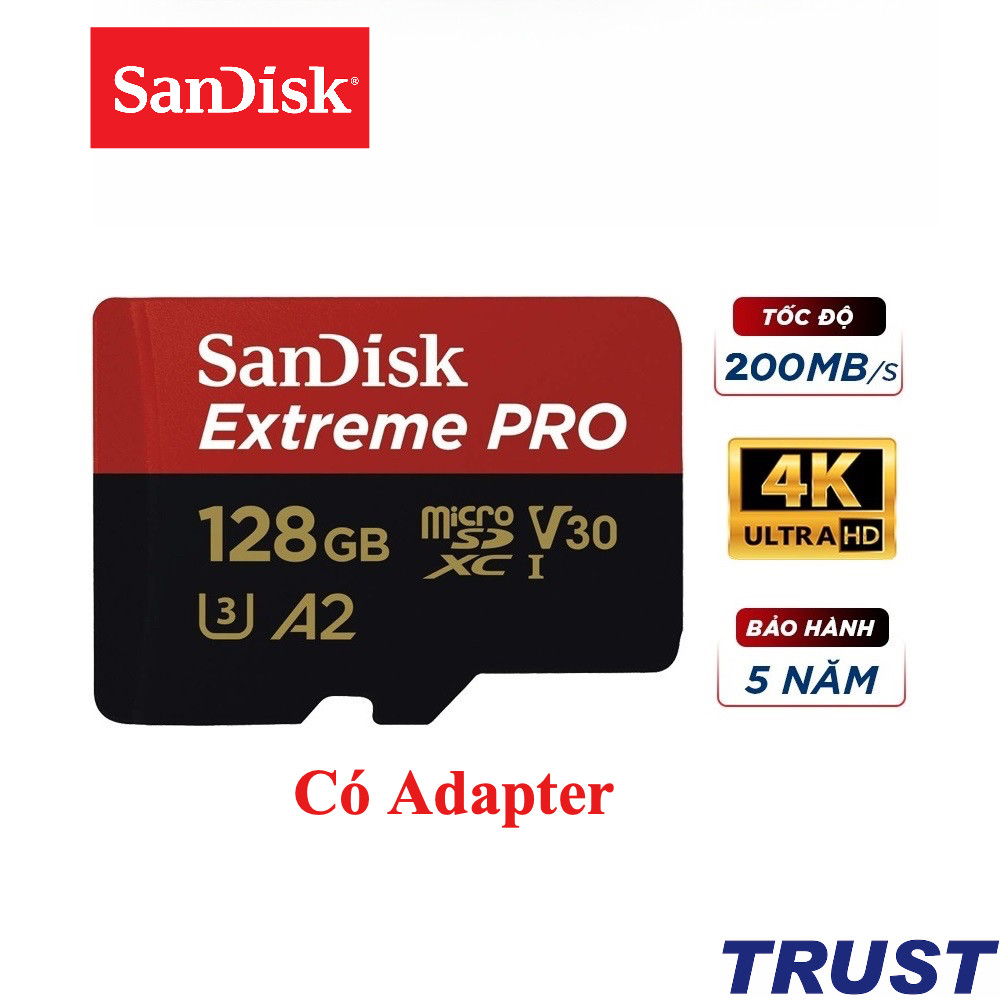 Thẻ Nhớ MicroSDXC SanDisk Extreme Pro 128GB 200MB/s SDSQXCD-128G-GN6MA