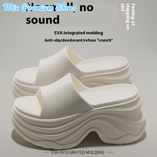  Giày Cao Cấp Miu 9.0 Dép Tăng Chiều Cao Nữ Mới Ngoài Trời Chống Trơn Trượt Đáy Dày Dép Nữ 