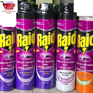 Chai Xịt muỗi Raid 600ml hương chanh/ không mùi/ lavender