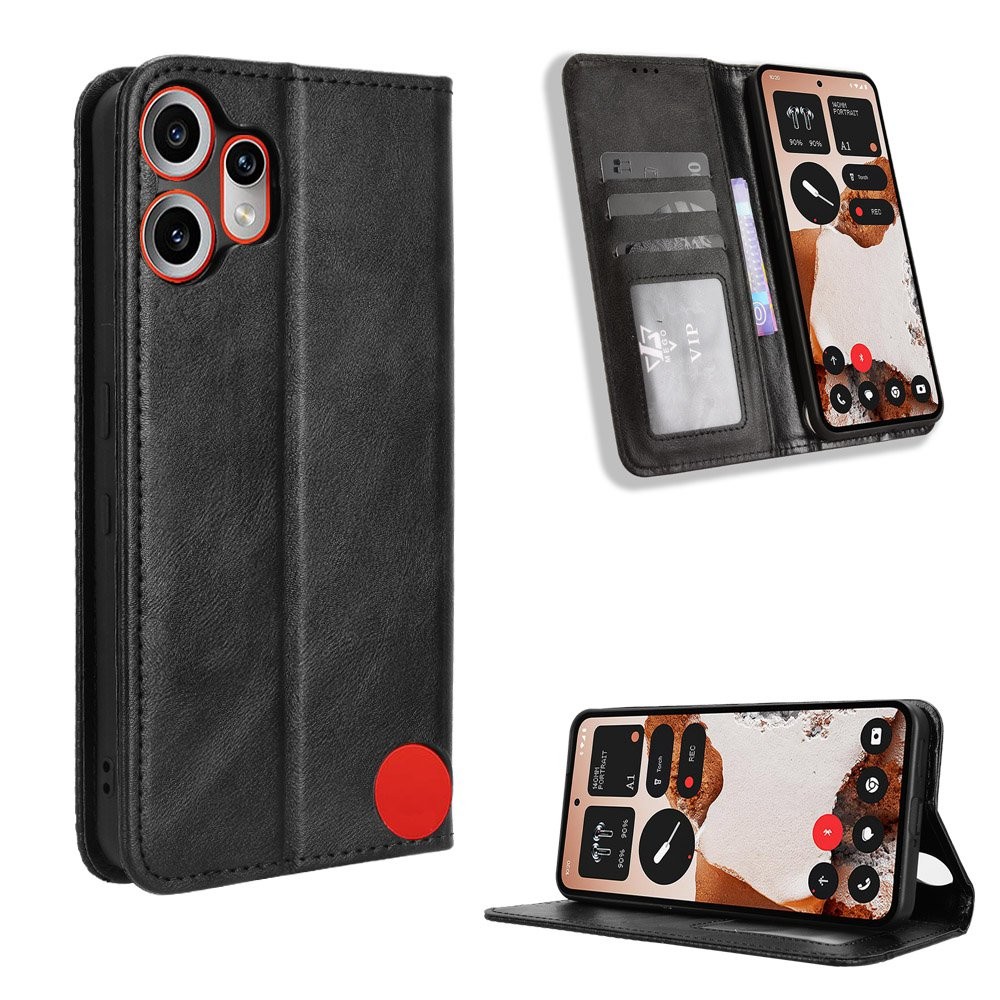 Vỏ Không Có CMF Điện CMF Phone 2 Pro 5G Vintage Flip Cover Từ Tính Ví Doanh Nghiệp Bao Da PU Đựng Th