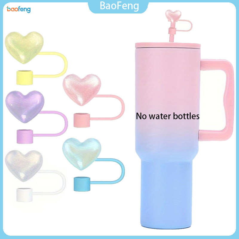 Nắp Ống Hút Silicon Chai Nước 10 Mm, Nắp Ống Hút Hình Trái Tim, Đầu Ống Hút Tumbler Cho Stanley & Ow