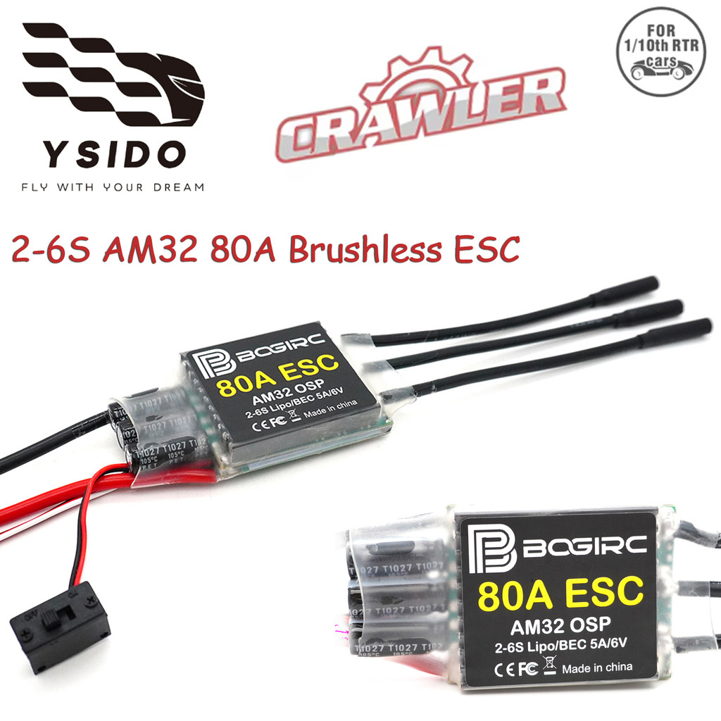 RC Crawler ESC Brushless 80A AM32 Bộ điều khiển tốc độ 2-6S Lipo 6V / 5A BEC cho 1 / 8 1 / 10 RC Ô t
