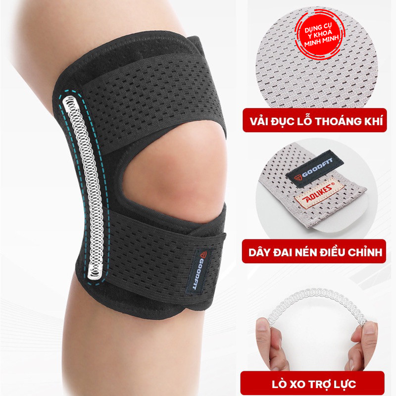 ✅ [1 chiếc] Băng đầu gối chuyên nghiệp GoodFit GF526K - Băng Bảo Vệ Đầu Gối Tập GYM Cao Cấp Goodfit