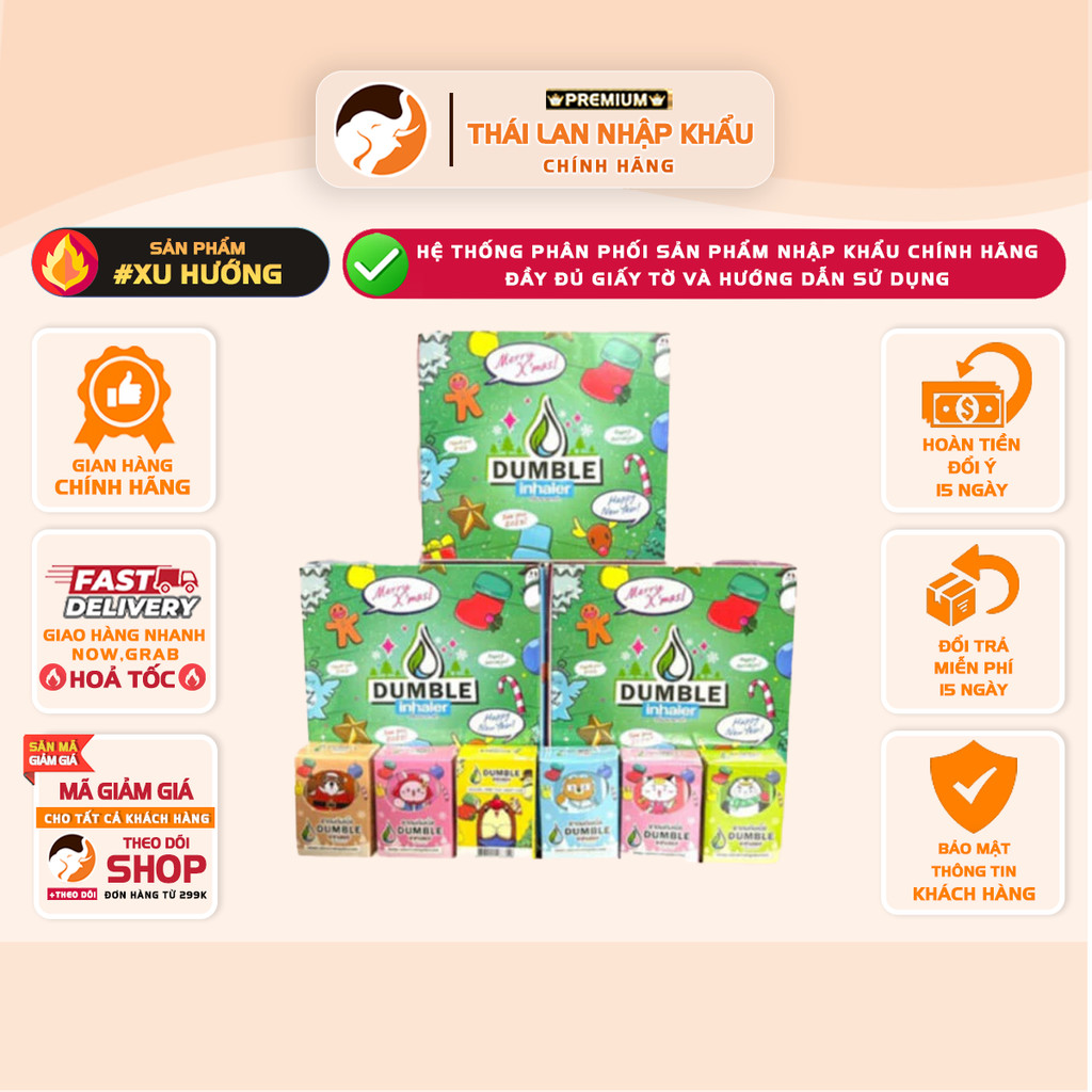 [COMBO 5] Ống Hít Thảo Dược Thông Mũi 2 Đầu Double Inhaler Dumble Inhaler Thái Lan