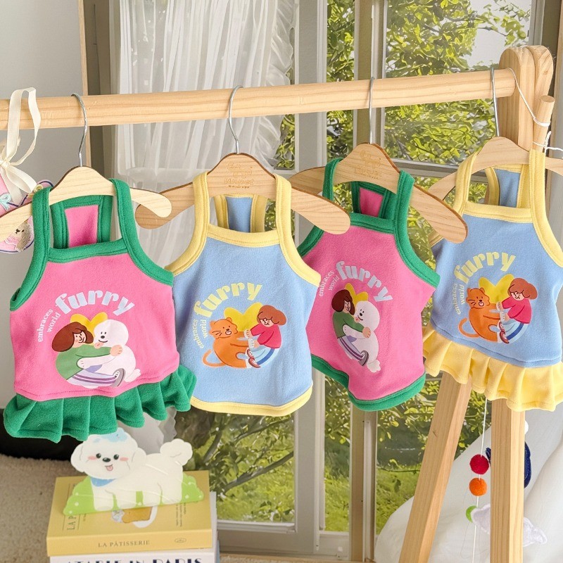 Cặp đôi Thú Cưng Chó Mèo Quần Áo Áo Không Tay Áo Giống Nhỏ In Hình Dễ Thương Thoải Mái Trang Phục Thú Cưng