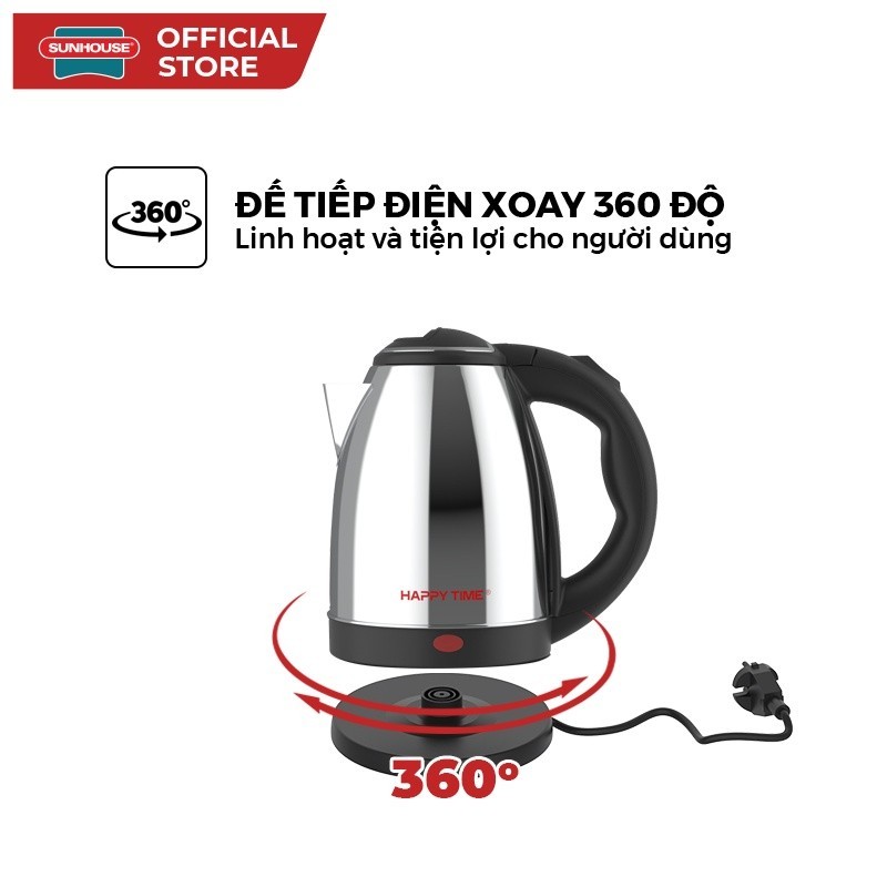 Ấm Đun Siêu Tốc Sunhouse Happy Time HTD1055 1.5L - Thiết kế hiện đại, dễ sử dụng