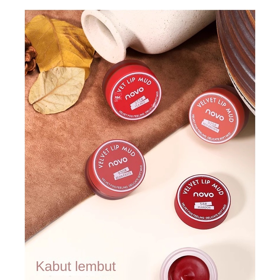 Novo Lipstick Lip Glaze Lipstick Non-Stick Cup Matte Lipstick Jar 58 Jelly Lipstick Bean Paste Color