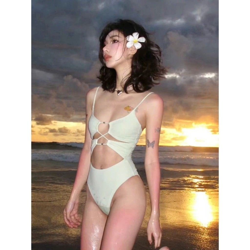 Set bộ đồ bơi Bikini liền thân thiết kế khoét eo sexy gợi cảm phong cách Retro HMH BKN57 | BigBuy360 - bigbuy360.vn