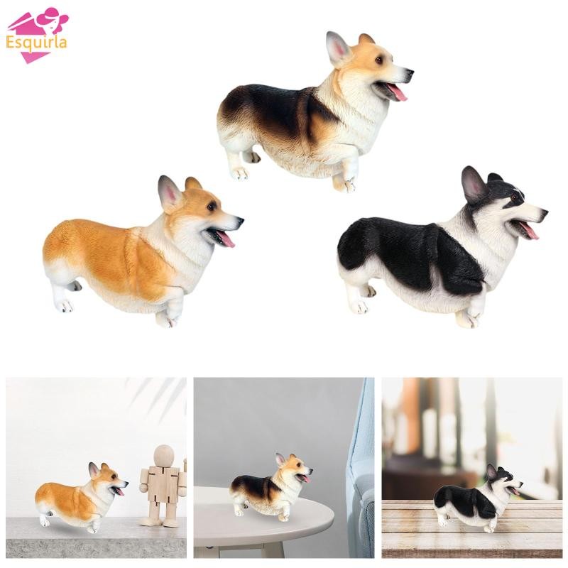Esquirla Corgi Chó Tượng Chó Hình Đồ Chơi Thực Tế Mầm Non Giáo Dục Động Vật Đồ Chơi
