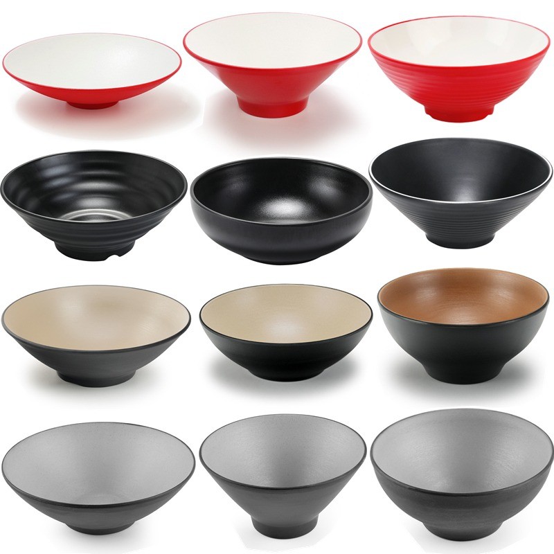 5A Cấp Thực Phẩm Mờ Bát Melamine Ramen Bát Canh LOGO Thương Mại In Hình Chống Sốc Melamine Bát Cơm B