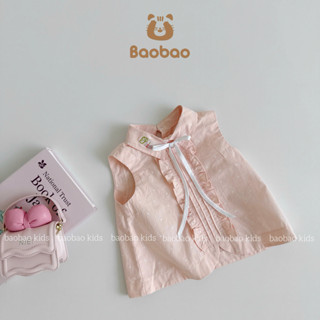 [ BAOBAO ] ÁO SƠ MI HỒNG CHẤM BI - QUẦN VÁY REN BÈO 2 TẦNG CHO BÉ GÁI - M507