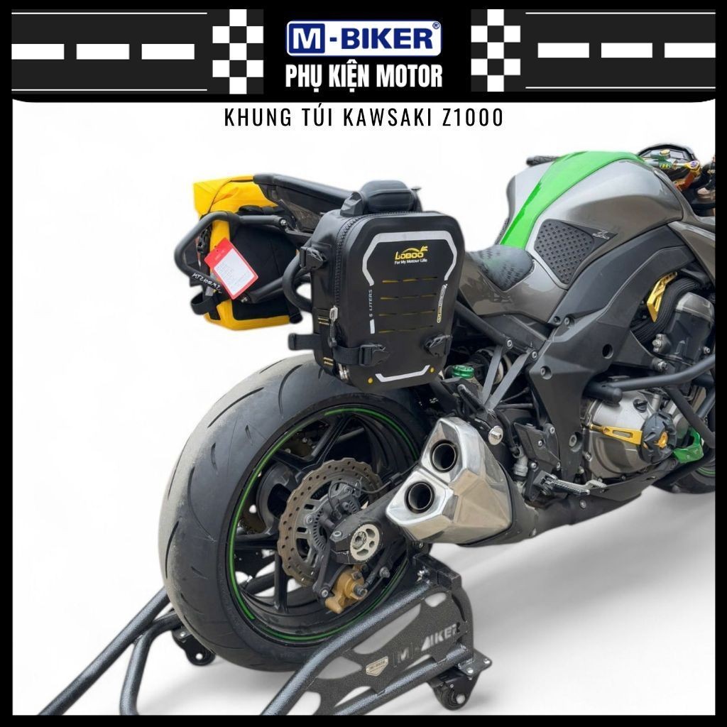 Khung túi hông Z1000, khung hông Kawasaki Z1000 Mbiker không dùng baga sau