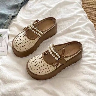 )(Dép bệt 3-5cm có mũi bọc cao su, gót giữa PU