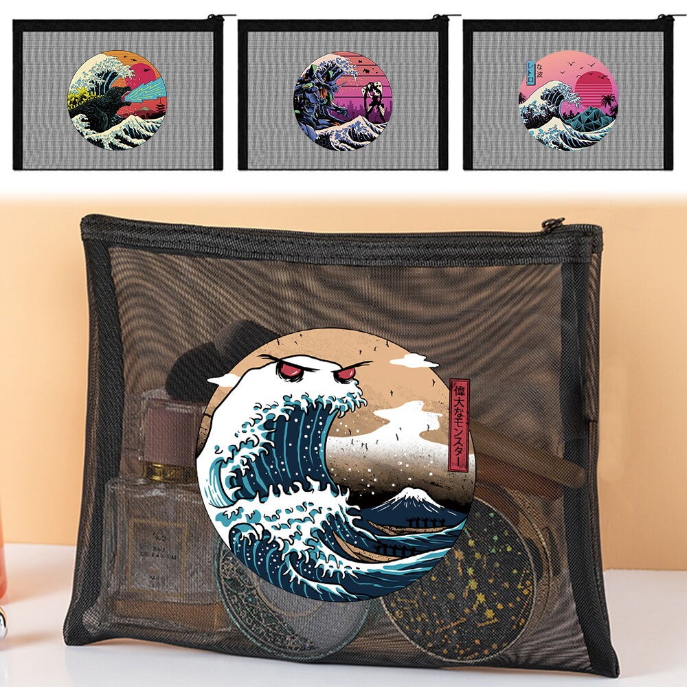 Portable Mini Cosmetic Bag Key Card Case Coin Pocket Storage Bag Pouch  Easy to carry Exquisite wave