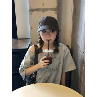 áo trễ vai tay ngắn nữ form rộng xám tiêu girl phố xinh  bigsize style mùa hè  Eleclassm áo thun local brand