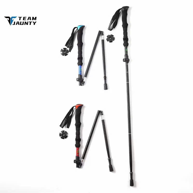 Gậy Trekking TEAM JAUNTY Gấp Gọn 3 Khúc – Gậy Leo Núi Dã Ngoại, Có Đệm Chống Trượt