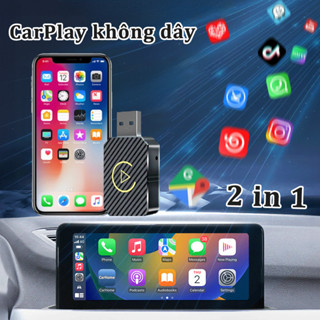  【Oldlaiben Hub kết nối Apple Carplay không dây & Android Không Dây 2 Trong 1 Hỗ Trợ 5G WiFi Tương Thích Với Ô Tô 