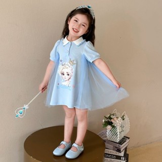 Váy lưới cho bé gái mùa hè váy công chúa Aisha váy băng tuyết váy váy cho bé gái váy POLOd dễ thương Frozen Elsa