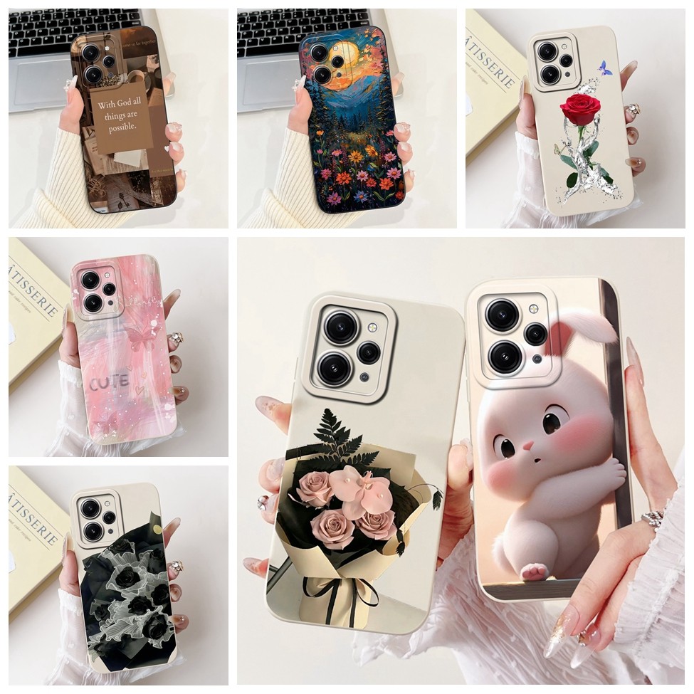 Ốp Lưng 4G Cho Redmi 12 Vỏ Hoa Thời Trang Sang Trọng Kawaii Cô Gái Mèo Dễ Thương Vỏ Chống Sốc 23053R