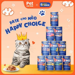 [Chính hãng] Pate cho mèo cao cấp Happy Choice lon 400g, pate cho mèo mọi lứa tuổi dạng thạch