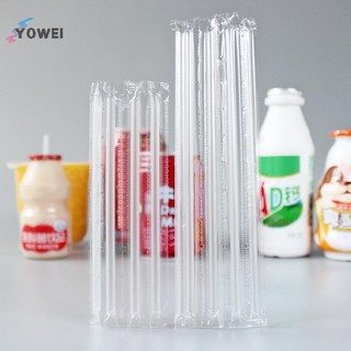 YOWEI 500 Chiếc DIY Ống Hút Nhựa Dùng Một Lần Ngắn Trong Suốt Nhọn Mỏng Ống Hút Uống Hàng Hóa Phụ Kiện Nhà Bếp VN