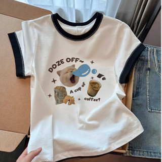 áo baby tee trắng áo phông nữ cute  cotton 100%  ôm body hè nữ áo thun SALMO