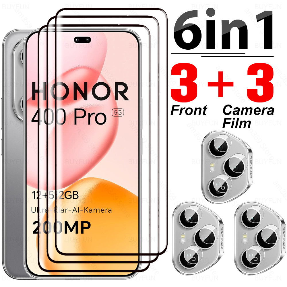 6in1 Cho Honor 400 Pro Kính Cường Lực Camera Phim Honor400Pro 400 Pro 400Pro 5G Bảo Vệ Màn Hình Cong