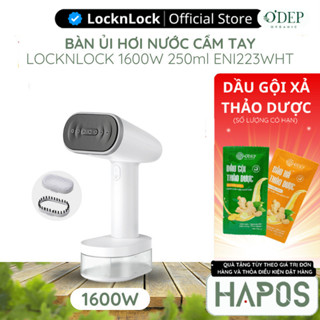 Bàn ủi hơi nước LocknLock Chính hãng 250ml 1600W, mặt là phủ sứ, dùng được cho mọi loại vải ENI223 - HAPOS BEAUTY