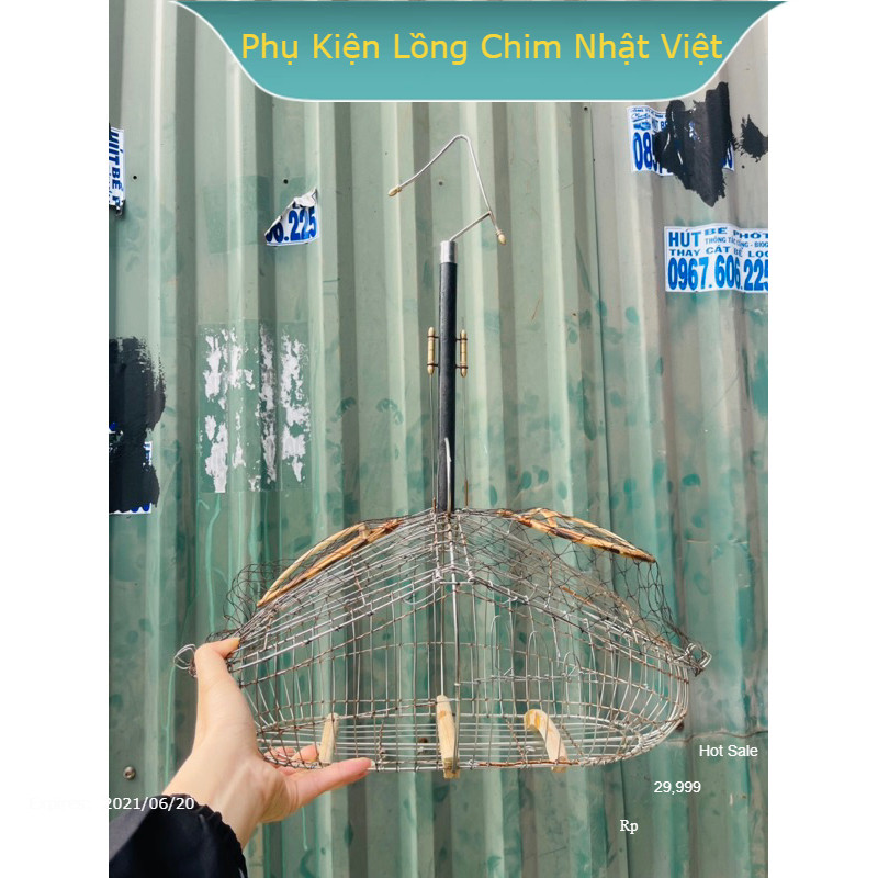 Lồng bẫy chim chào mào, chích choè phom số 0 kim thụt chất liệu inox cán gỗ bền đẹp PKLCNV