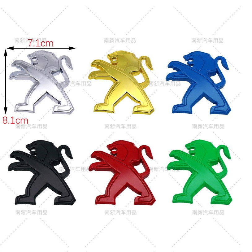 Peugeot Peugeot Logo Xe Ô Tô Sửa Đổi Miếng Dán Sư Tử Thích Hợp Cho Xe Peugeot Logo Sửa Đổi 3D Sáng T
