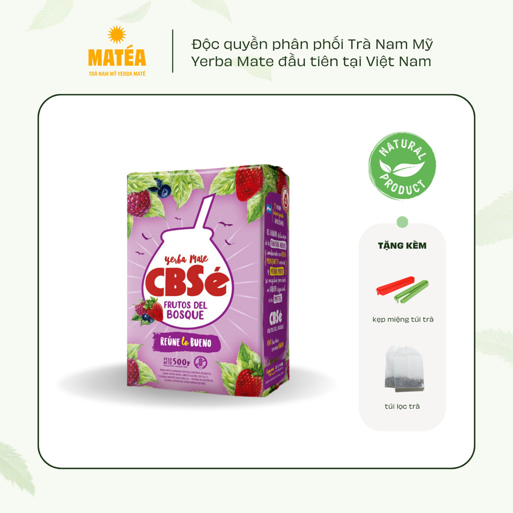 [HCM] Trà Yerba Mate CBSe Vị Quả Mọng 500gr Frutos Del Bosque Trà Nam Mỹ