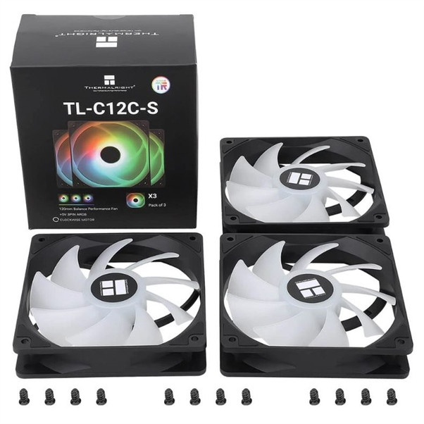 Bộ 3 quạt fan case Thermalright  TL C12C S, TL C12CW S LED ARGB -Tản nhiệt 12cm Pa 120 Ax120r SE syn