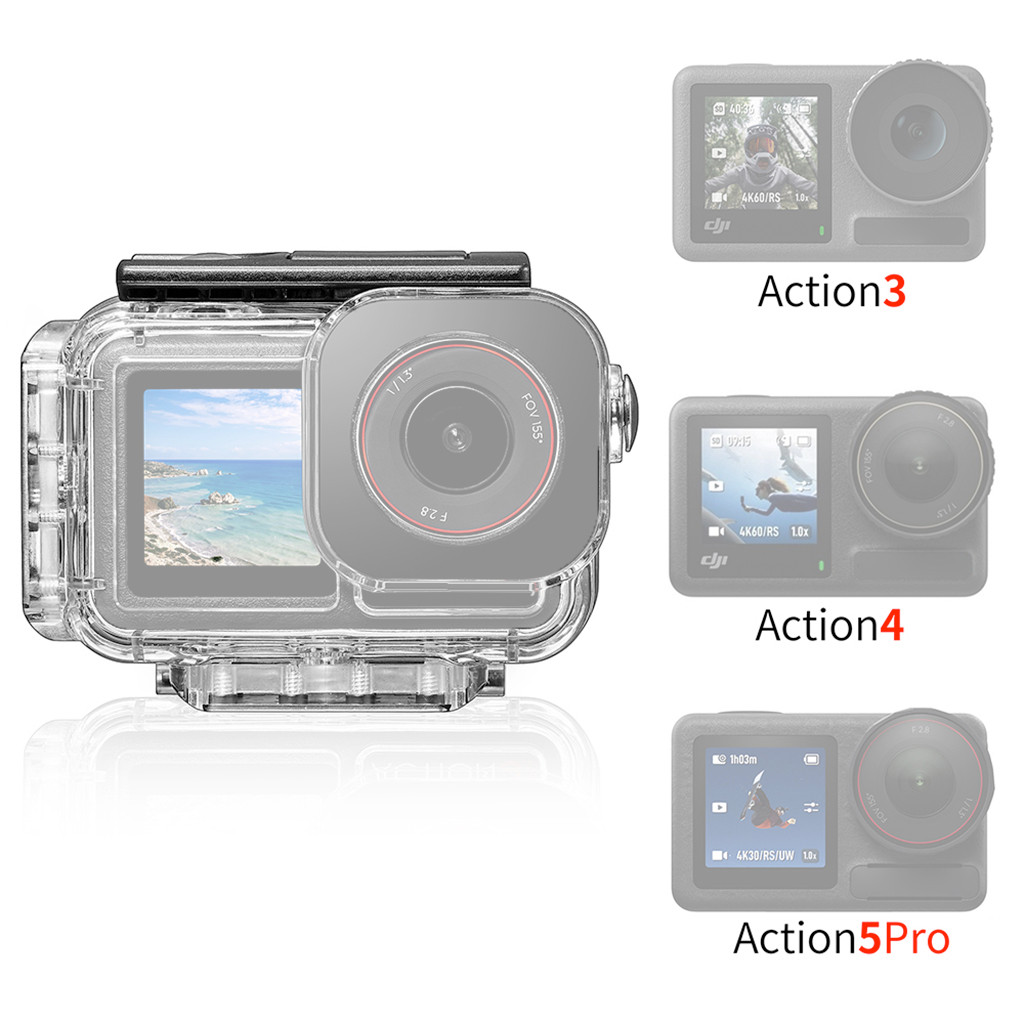 60M Lặn Chống Thấm Nước Dành Cho DJI OSMO Action 5 Pro 4 3 Vỏ Bảo Vệ Vỏ Đồ Lót Lặn Dành Cho Máy Ảnh 