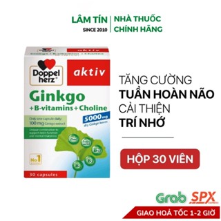 Viên uống bổ não Doppelherz Ginkgo hỗ trợ tăng cường tuần hoàn não và cải thiện trí nhớ (Hộp 30 viên)