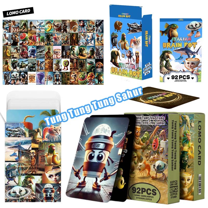 Tung Tung Tung Saur 92 Chiếc Sáng Tạo Lomo Thẻ Ý Brainrot Tralalalalalalalalalala