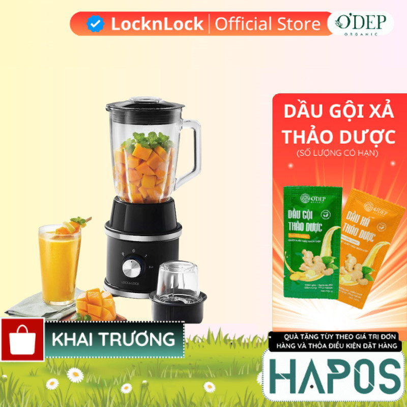 Máy xay sinh tố High Speed Blender LocknLock Chính hãng, 220-240V, 50-60Hz, 600W, Màu đen EJM376BLK 
