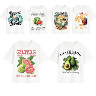 (Giao hàng 24 giờ) MIEMIE Áo Phông Nam Nữ In Hình Trái Cây Phong Cách Mùa Hè Áo Nhóm Đi Biển