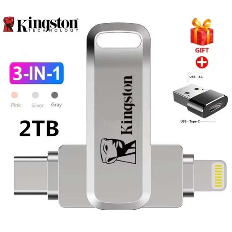 Ổ đĩa Flash giao diện Kingston U Type-C 1TB 2TB USB OTG Tương thích với iPhone / Android / PC