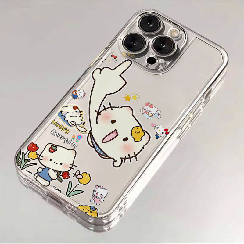 Vỏ bảo vệ táo mèo con hoạt hình coi thường Kiêu Ngạo vỏ trong suốt dùng cho iPhone 11 12 13 14 15 pr