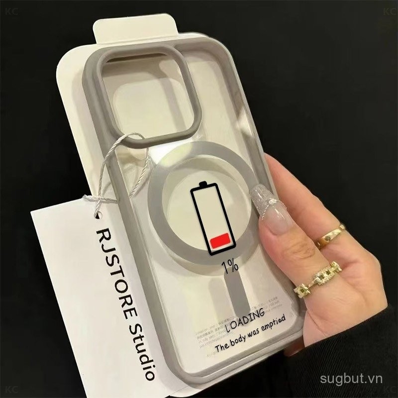 Ốp lưng từ tính sáng tạo pin yếu tương thích với iPhone 13 Pro 14 Pro 13 14 15 16 Pro Max 12 Pro Max