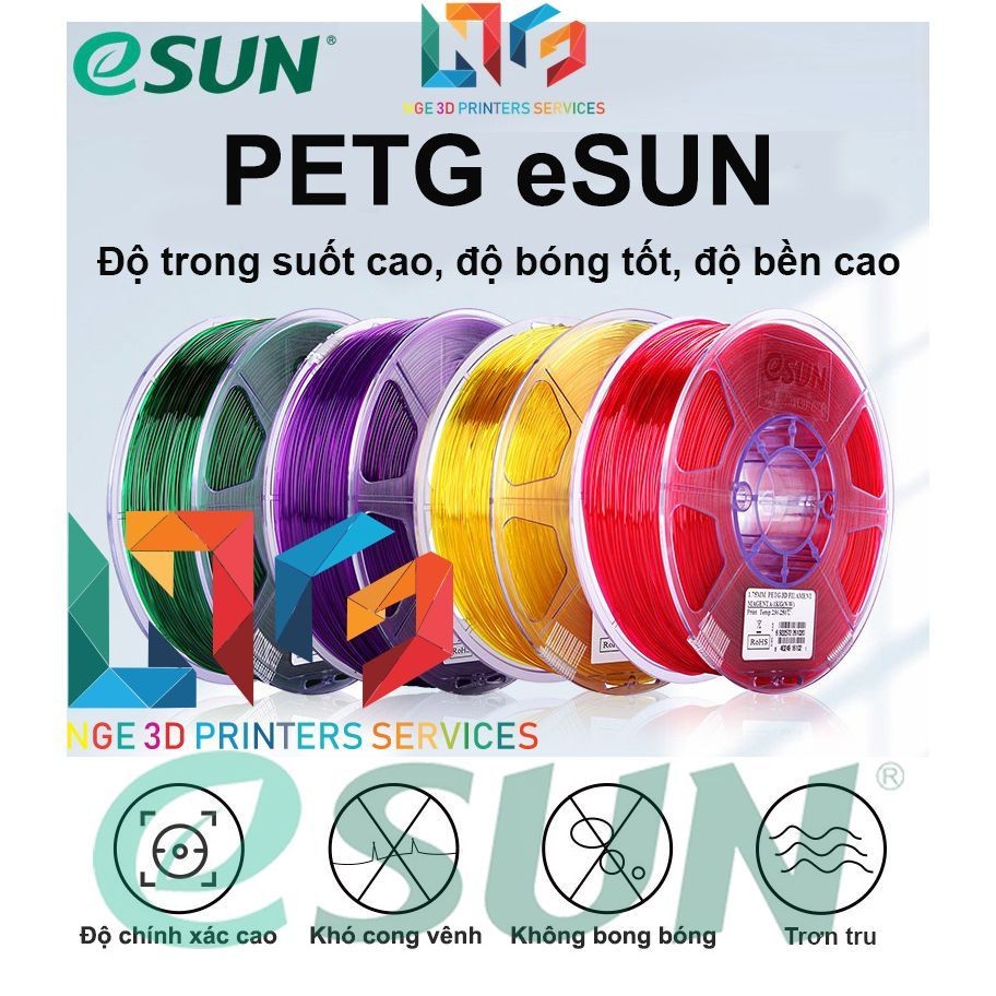 Nhựa in 3D ESUN PETG/ PETG+ Cao cấp lõi giấy 1Kg/Cuộn
