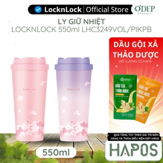 Bình giữ nhiệt LocknLock 550ml LHC3249 Chính hãng Inox 316L chống ăn mòn (phiên bản Peach Blossom) - HAPOS BEAUTY