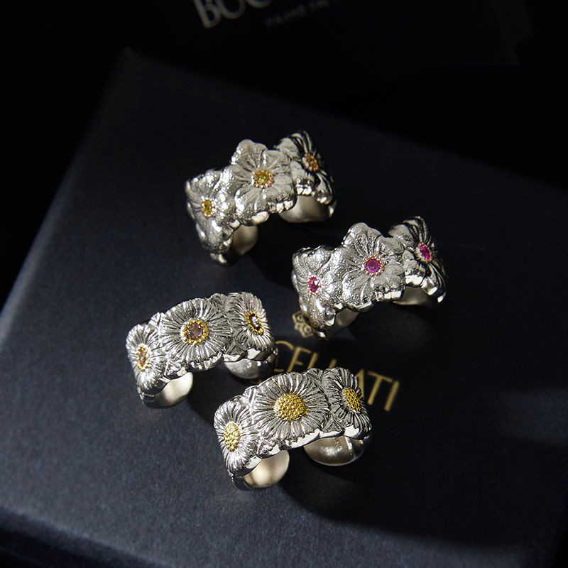 Ý BUCCELLATI Seiko Chải Kwon Jilong Cùng Phong Cách Daisy Gardenia Nhẫn