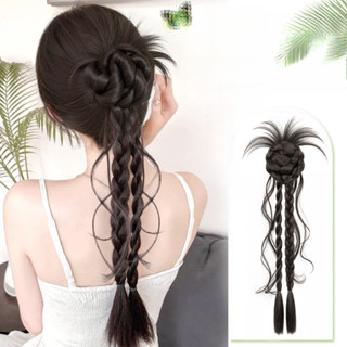  Tóc giả cho người phụ nữ - tóc nối dài kẹp đuôi ngựa chiên bột xoăn bím tóc rồng râu hoa nụ đầu 