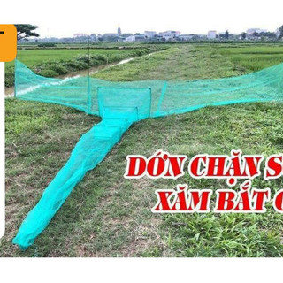 Dớn chặn sông bắt cá tôm tép cao 1m rộng 5m cửa vào có khung 30x50cm và 40x60cm