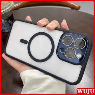  WUJU Camera bảo vệ màu Sạc không dây từ tính rõ ràng Tương thích với iPhone 16 15 14 13 12 11 Pro Max Plus chống va đập ốp lưng 