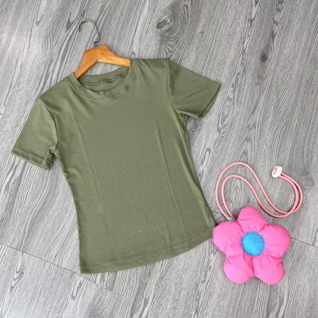 Áo Thun Ôm Body cổ Tròn Ngắn Tay Chất Gân Đẹp Có Size M L mã nh61 | BigBuy360 - bigbuy360.vn